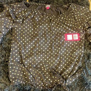 A Vince Camuto Blouse With Gold Dots